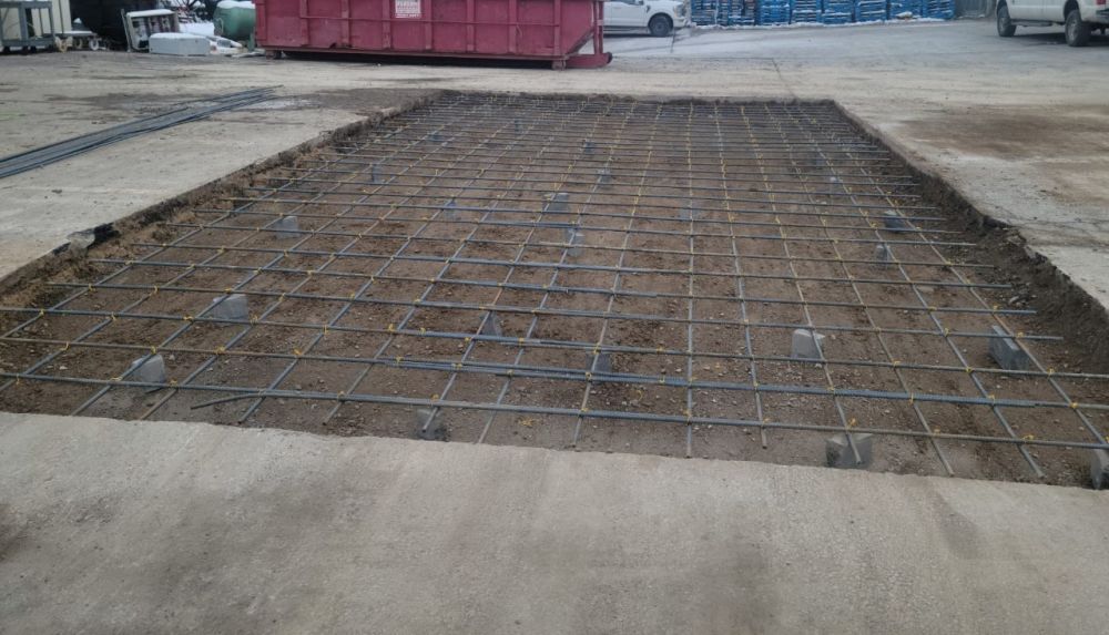 Installation of concrete pad